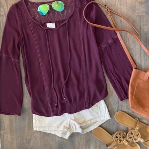 Maroon Flowy Blouse